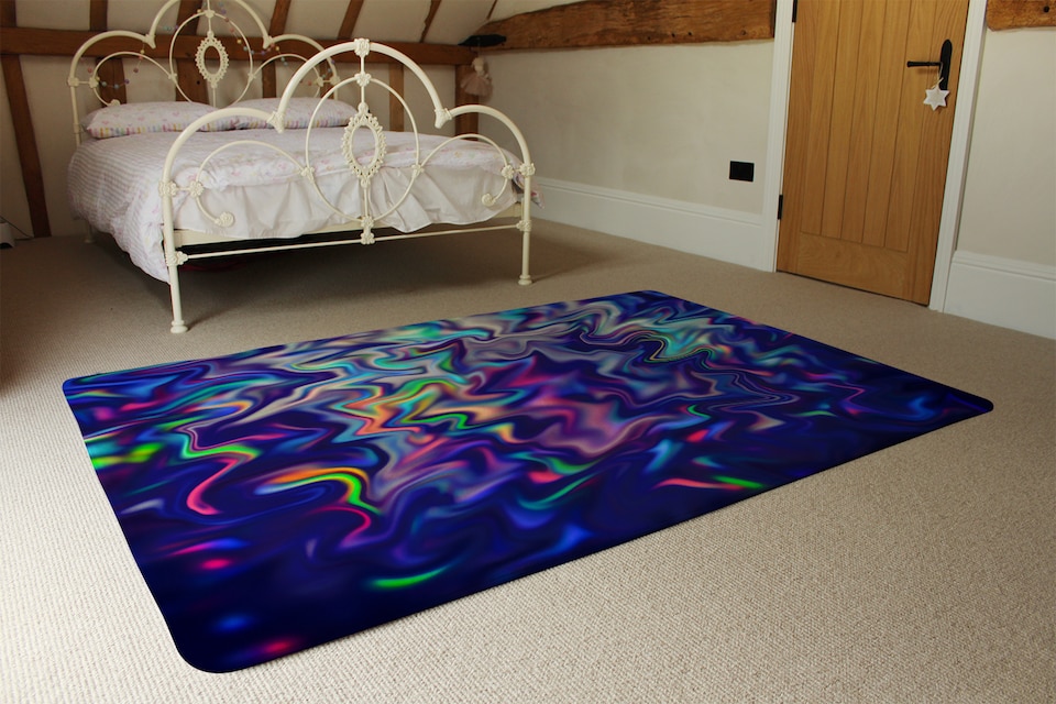 image 1 of Psychedelic Marble Rug | Multi