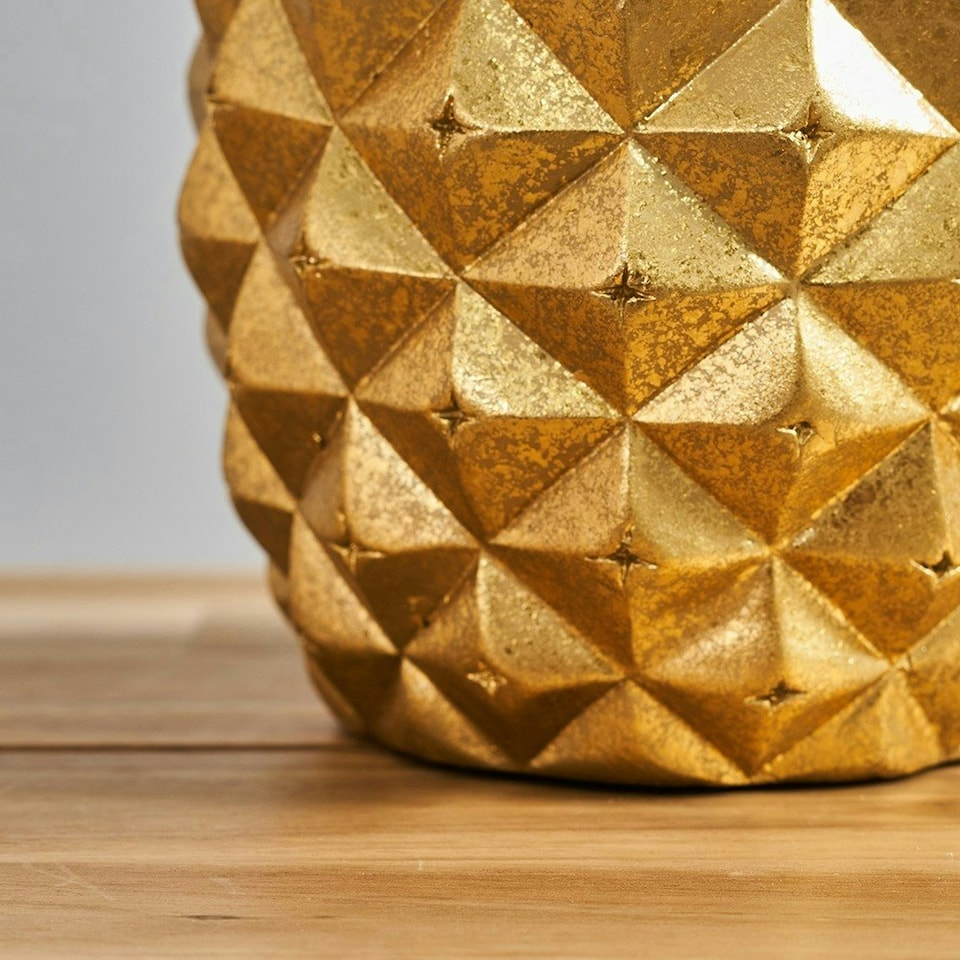 image 1 of ValueLights Contemporary Pineapple Design Gold Effect Table Lamp Base