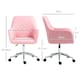 image 7 of Vinsetto Home Office Chair Leather-Feel Fabric Swivel Chair with Armrests Pink