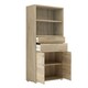 image 4 of Prima Bookcase 2 Shelves with 2 Drawers 2 Doors In Oak