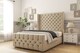 image 2 of Sloomy Luthor Almond Coniston Bed Frame With Mattress With 50"  Upholstered Wingback Headboard 4'6 Double