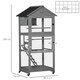 image 7 of PawHut Bird Cage Wooden Aviary for Canary Cockatiel Parrot w/ Wheels Tray
