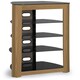 image 4 of Centurion Supports Zinnia Black with Oak Fascia 5-Shelf Flat Screen TV, Hi-Fi, AV Rack, Media Stand, Entertainment Unit Brown | Black