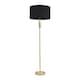 image 1 of ValueLights Marissa Black Shade with Brushed Gold Stacked Ball Floor Lamp & Bulb | Black