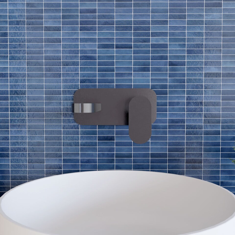 image 1 of Current Round Wall Mounted 2 Tap Hole Basin Mixer Tap - Brushed Pewter | Silver | Brushed Pewter | 1