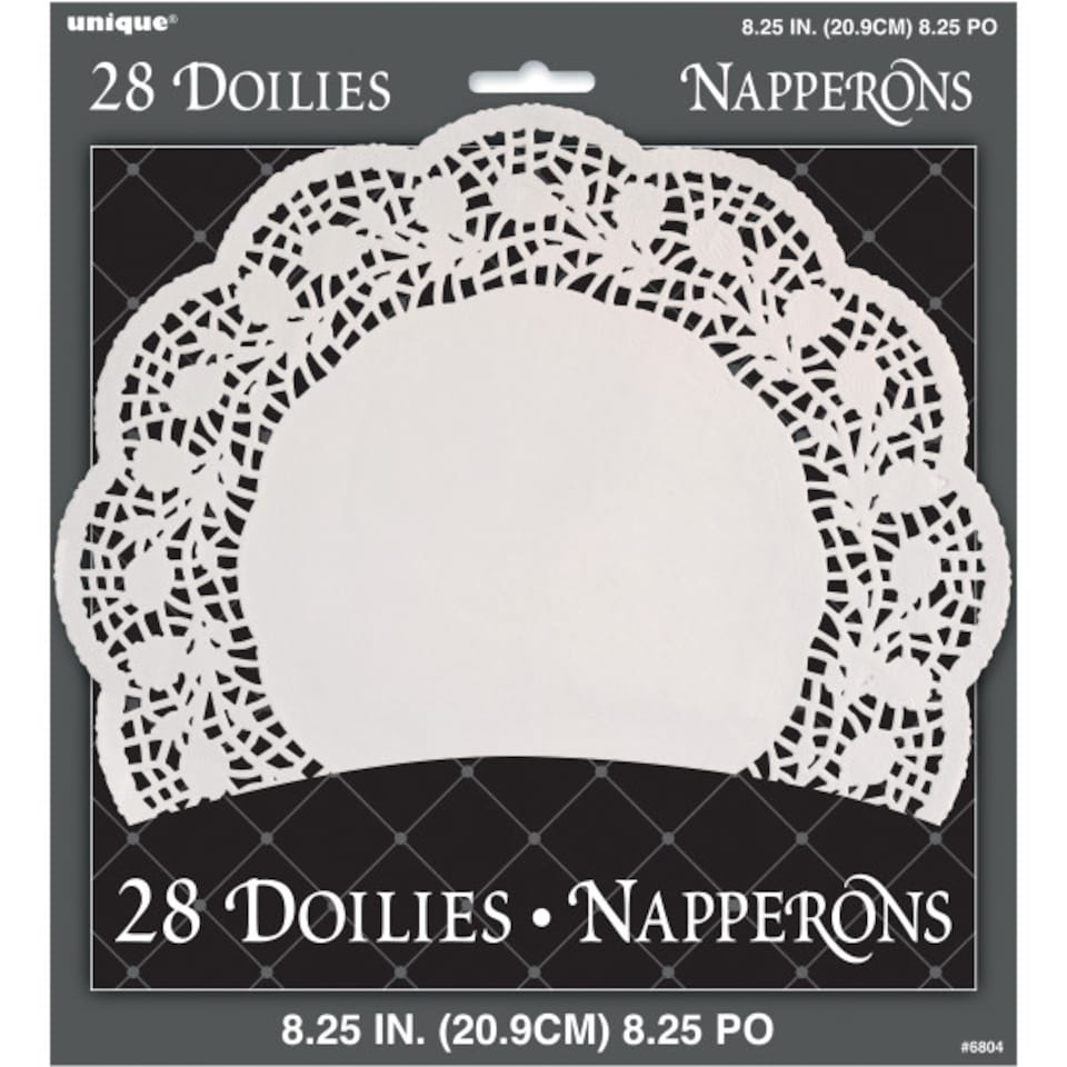 image 1 of White Round Paper Doilies 21cm - Pack of 28