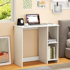 COSTWAY Compact Computer Desk 80 x 40cm Small Writing Desk White