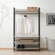 image 1 of Alva Open Wardrobe with 4 Shelves Grey | Grey Oak