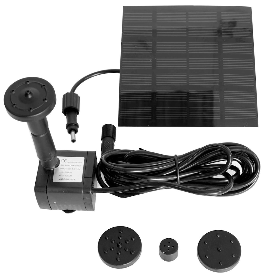 image 1 of Primrose Solar Powered Fountain Water Pump Kit with 4 Fountain Heads 150LPH