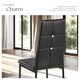 image 5 of Dining Chair Set - high backrest, slim steel legs & rhinestone highlights | Black | black | 8