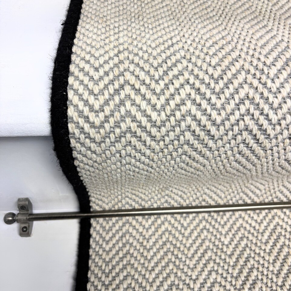 image 1 of Herringbone Dapple Wool Stair Runner with 100% Wool Edge Sample