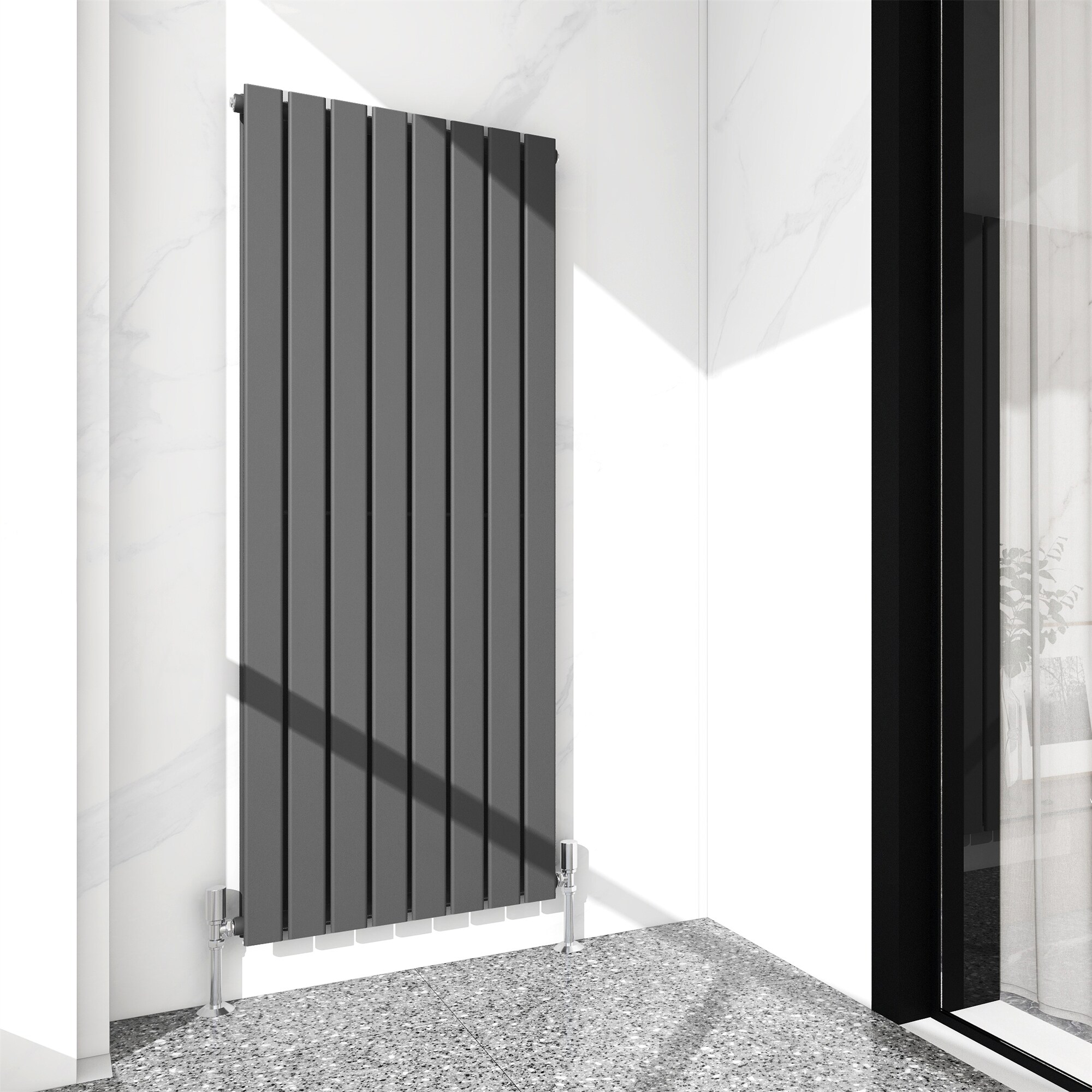 Designer Flat Panel Double Radiator 1600x544mm Anthracite | Grey