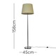 image 3 of ValueLights Modern Polished Chrome Metal Standard Floor Lamp With Beige Shade