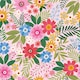 image 1 of Perfect Petals Wallpaper in Brights on Pink | Multi | Pink | 50cm x 10m