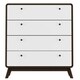 image 3 of LOFT24 Cassie 4 Drawer Dresser WalnutWhite Brown | Walnut/White