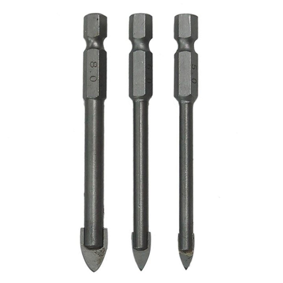 3 Piece hex tile and glass drill bit set - F0972