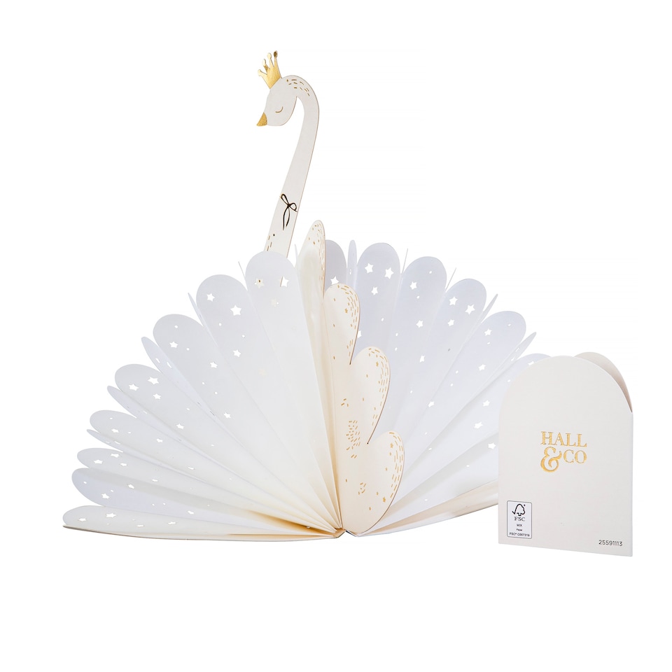 Paper Fable Hallmark Hall And Co Premium Card - 3D Pop-Up White Swan - Paper Fables ...