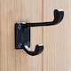 image 6 of Hammer & Tongs Rectangular Plate Rounded Hat & Coat Hook - W30mm x H85mm - Black