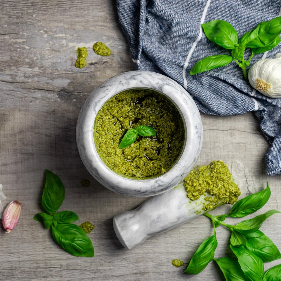 image 1 of Argon Tableware Marble Pestle & Mortar Set - 13cm - Grey