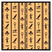 Eye of horus, pharaoh, flowers, pyramid, bird, ankh (Picture Frame) Black | S