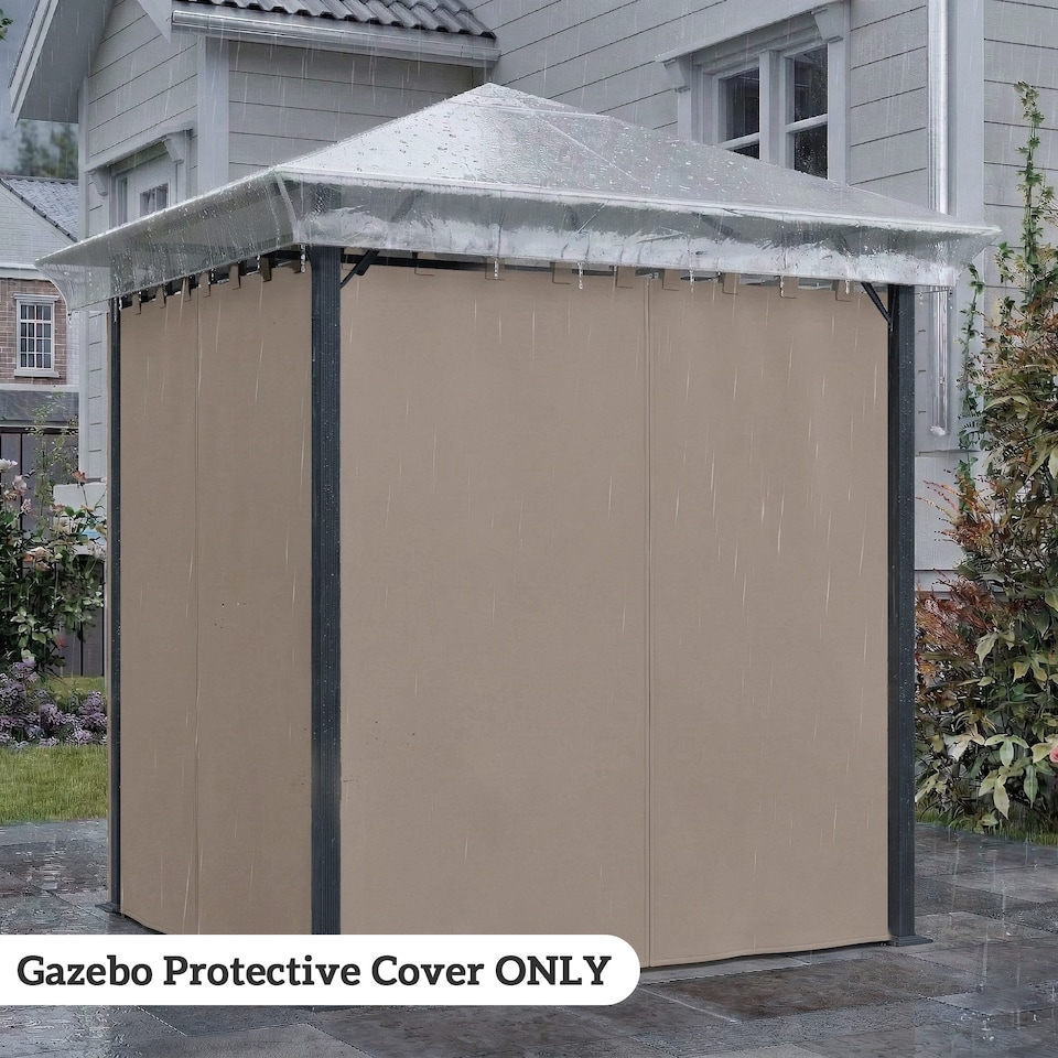 image 1 of Outsunny 2 x 2 (m) Gazebo Protective Cover, Waterproof Cover | Clear | Transparent | 200 x 200 cm