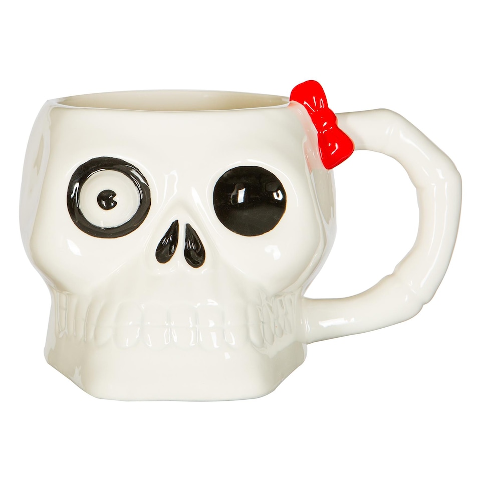 image 1 of Fax Potato Halloween Stoneware Skull Mug - 750ml