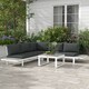 image 2 of Outsunny 4 PCs Garden Set w/ 5-Level Recline Corner Conversation Sofa Set White