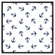 image 2 of Navy anchors on white (Picture Frame) Grey | XS