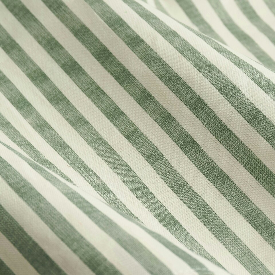 image 1 of Yard Hebden Striped Cotton Forest Pencil Pleat Curtains 117 x 183cm