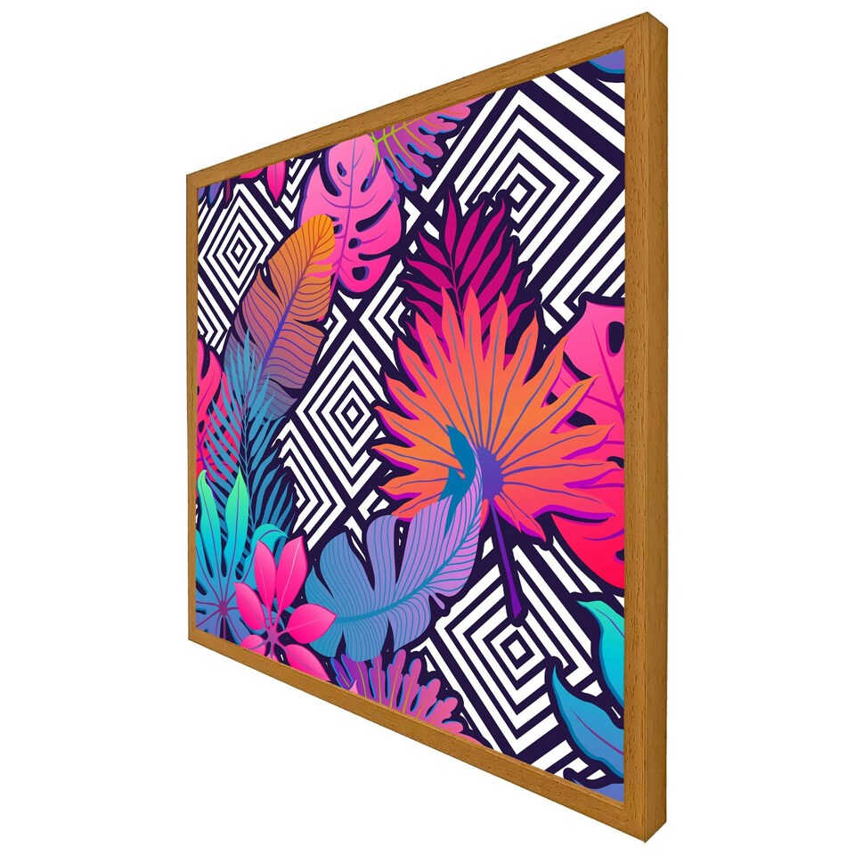 image 1 of Tropical geometric (Picutre Frame) Brown | Oak | XL