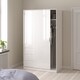 image 7 of Naia Wardrobe with 1 Sliding Door 1 Door 3 Drawers in White High Gloss