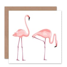 Flamingo Illustration Bird Pink Cute Animal Art Card