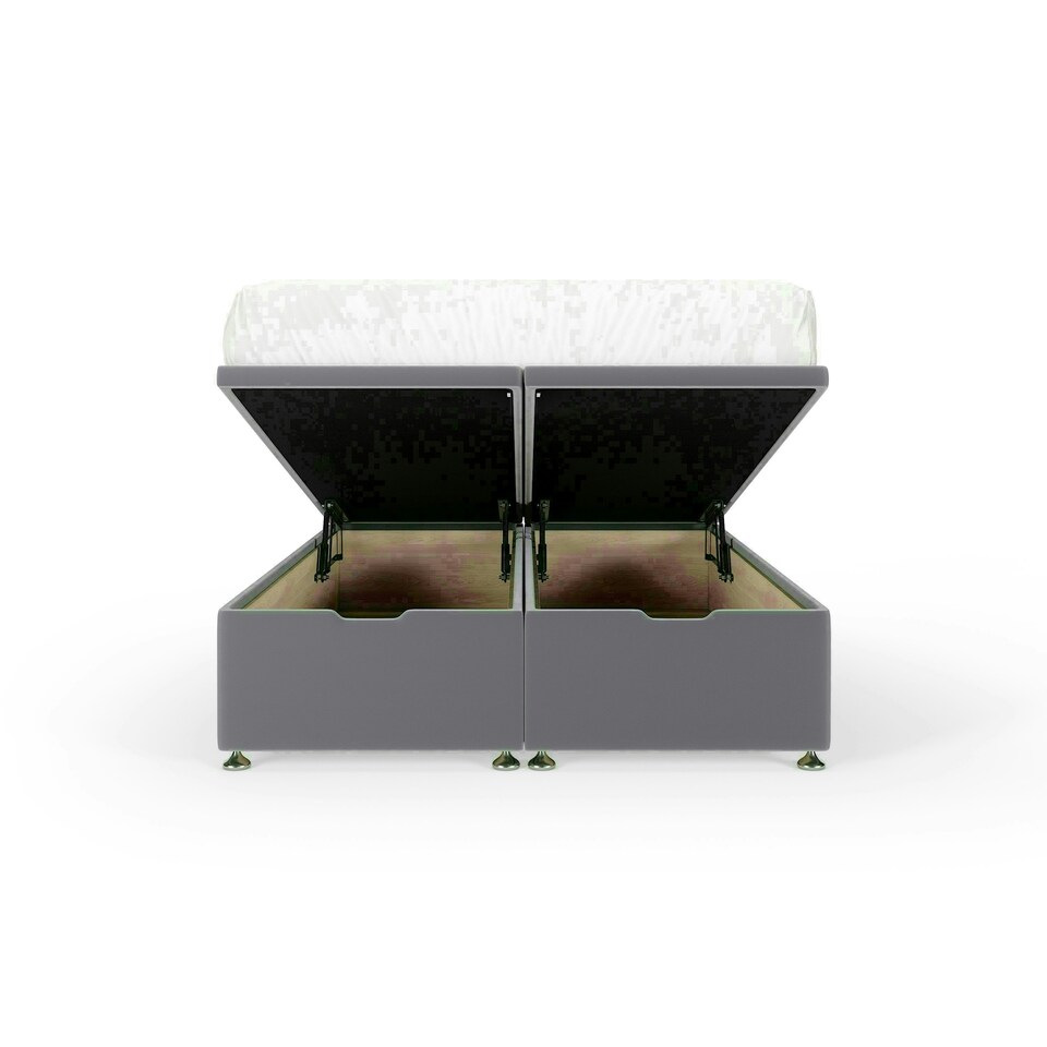 image 1 of Silver Plush Velvet Ottoman Base Single N/A