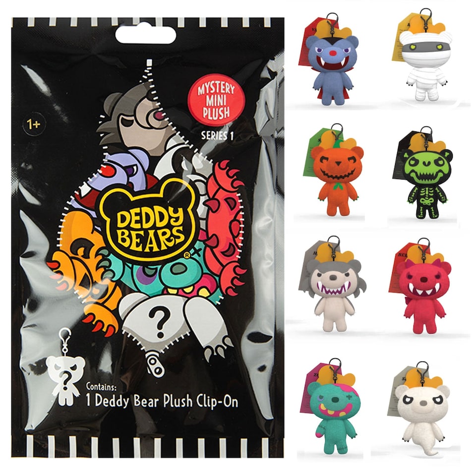 image 1 of vfm-estore Deddy Bears Blind Bag Soft Toy 10cm - Halloween Multi-Colour
