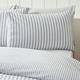 image 3 of Catherine Lansfield Brushed Stripe Cotton Reversible Duvet Cover Set Silver Grey | Silver | King