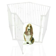 Bettacare Pet Pen, Pentagon, White, 70cm High, 5 Panels, 1x72cm Door Panel and 4x72cm Side Panels, Dog Pen for Pets and Puppies White