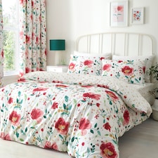 D & D Abstract Poppy Duvet Cover Set Red