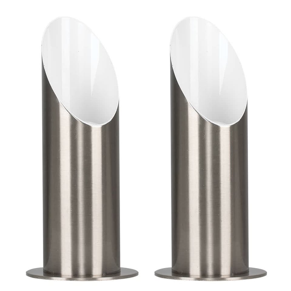 image 1 of ValueLights Pair Brushed Chrome Table Floor Standing Uplighter Lamps | Chrome
