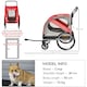 image 4 of PawHut 2-In-1 Dog Bike Trailer Stroller w/ Universal Wheel Reflector Flag Red