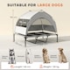 image 5 of PawHut Portable Elevated Dog Bed with Removable Canopy | Grey | Light Grey