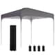 image 9 of Outsunny Pop Up Gazebo Foldable w/ Wheeled Carry Bag & 4 Weight Bags, Grey