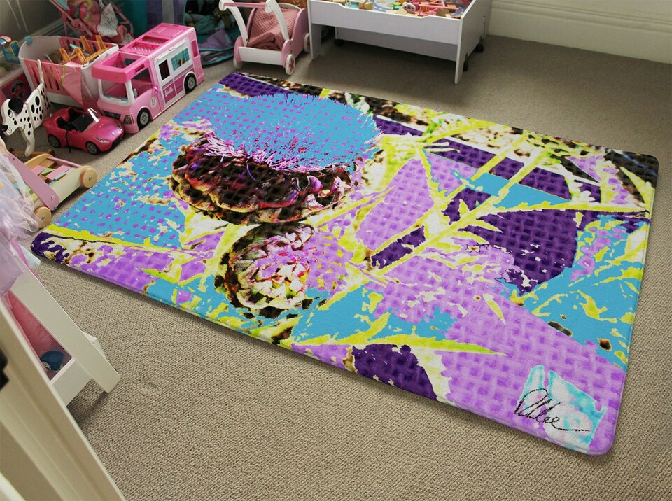 image 1 of Afro plants (Rug) | Purple | XL