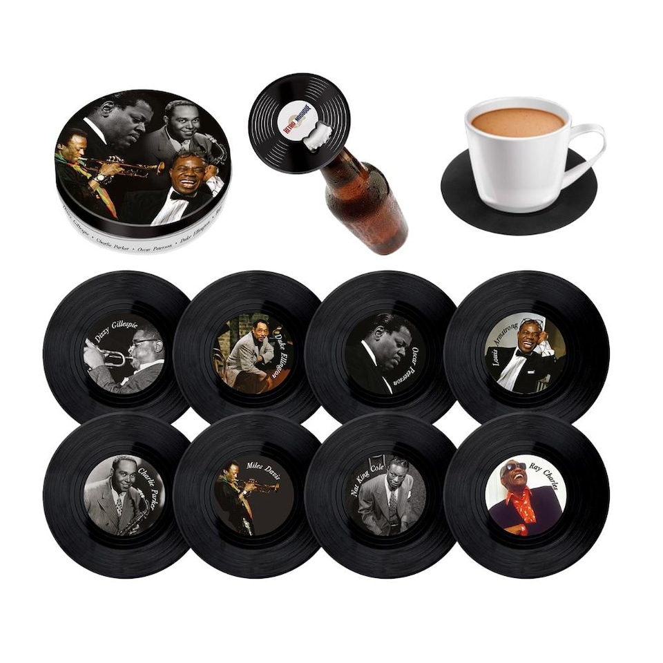 Jazz Legends 8pcs Coaster Tin Set
