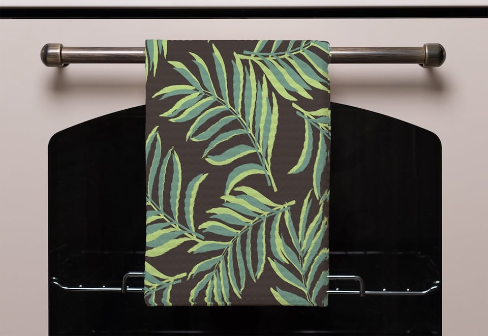 image 1 of Green Palm Leaves (Kitchen Towel)