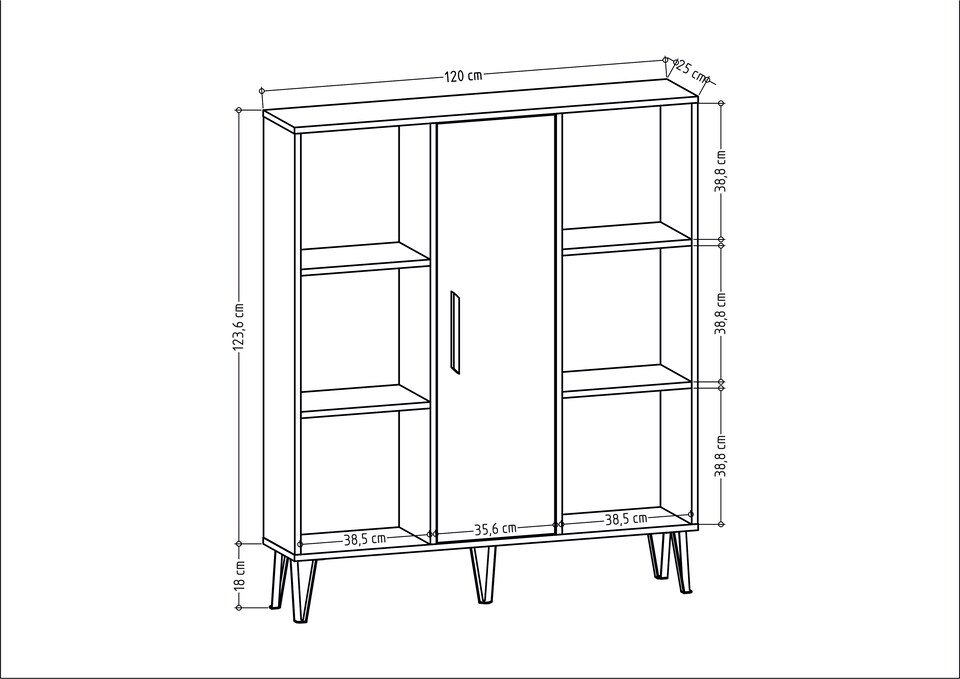 image 1 of Decorotika Peoria 6 Shelves and a Cabinet Bookcase