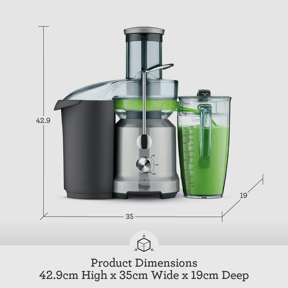 image 1 of Sage The Nutri Juicer Cold - Cold Press Extractor for Fruit and Vegetables - High Capacity 2L Jug - 1250W - Silver