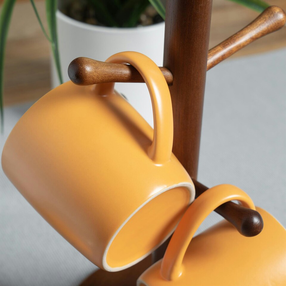 image 1 of Argon Tableware 6x Matt Coloured Coffee Mugs - Yellow - 350ml - Tea Mug Latte Mug Cappuccino Mug Drinking Mug Yellow