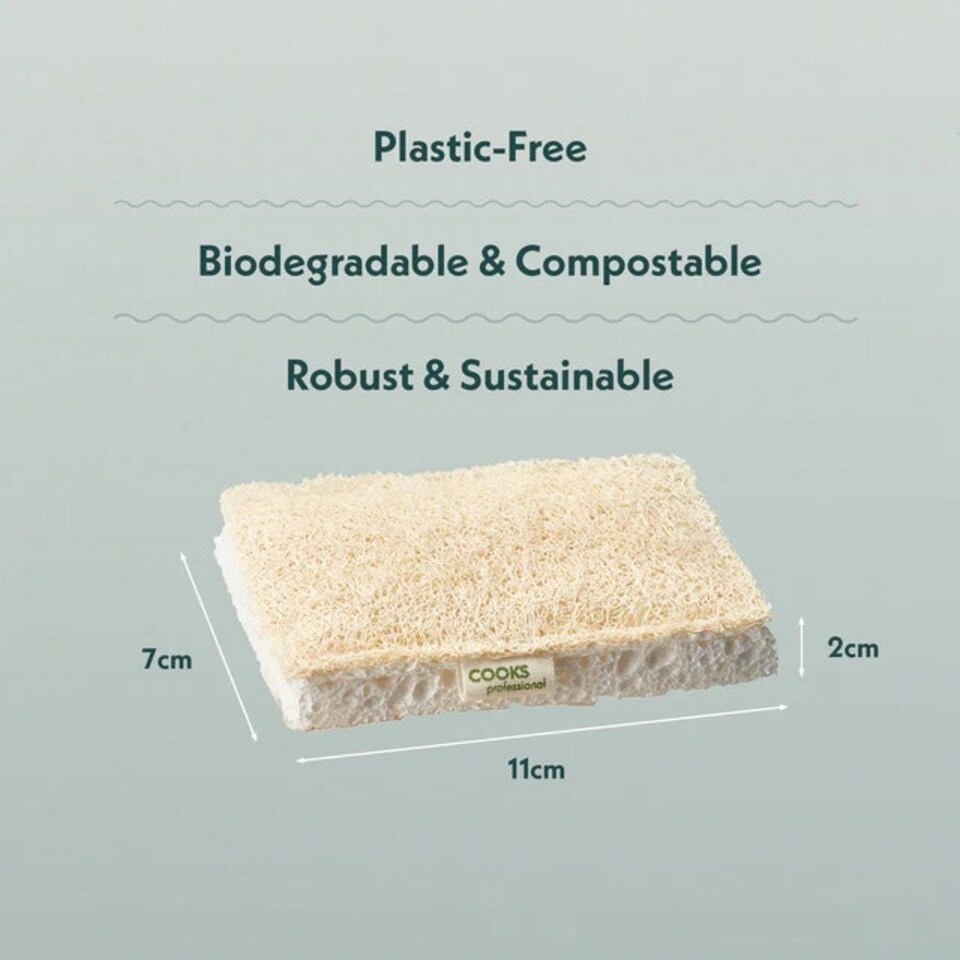 image 1 of Cooks Professional Sponge Scourers | 100% Compostable and Biodegradable | 24 Pack Cream
