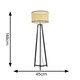 image 3 of ValueLights Lottie Black Wood Tripod Floor Lamp with Natural Cane Drum Shade