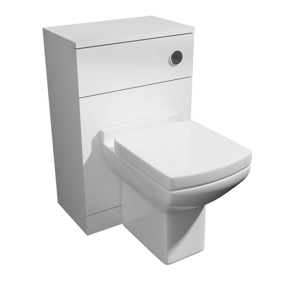 image 1 of Bathroom 500mm WC Unit Set - White - (Innocent) Includes Squared Toilet Seat with Matching Pan | White | White | 1